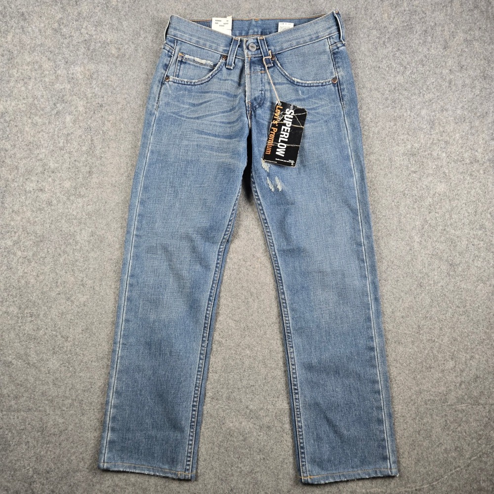 NWT Vintage Levis 502 Superlow Jeans Womens 26x27 Blue Button Fly Y2K Made USA